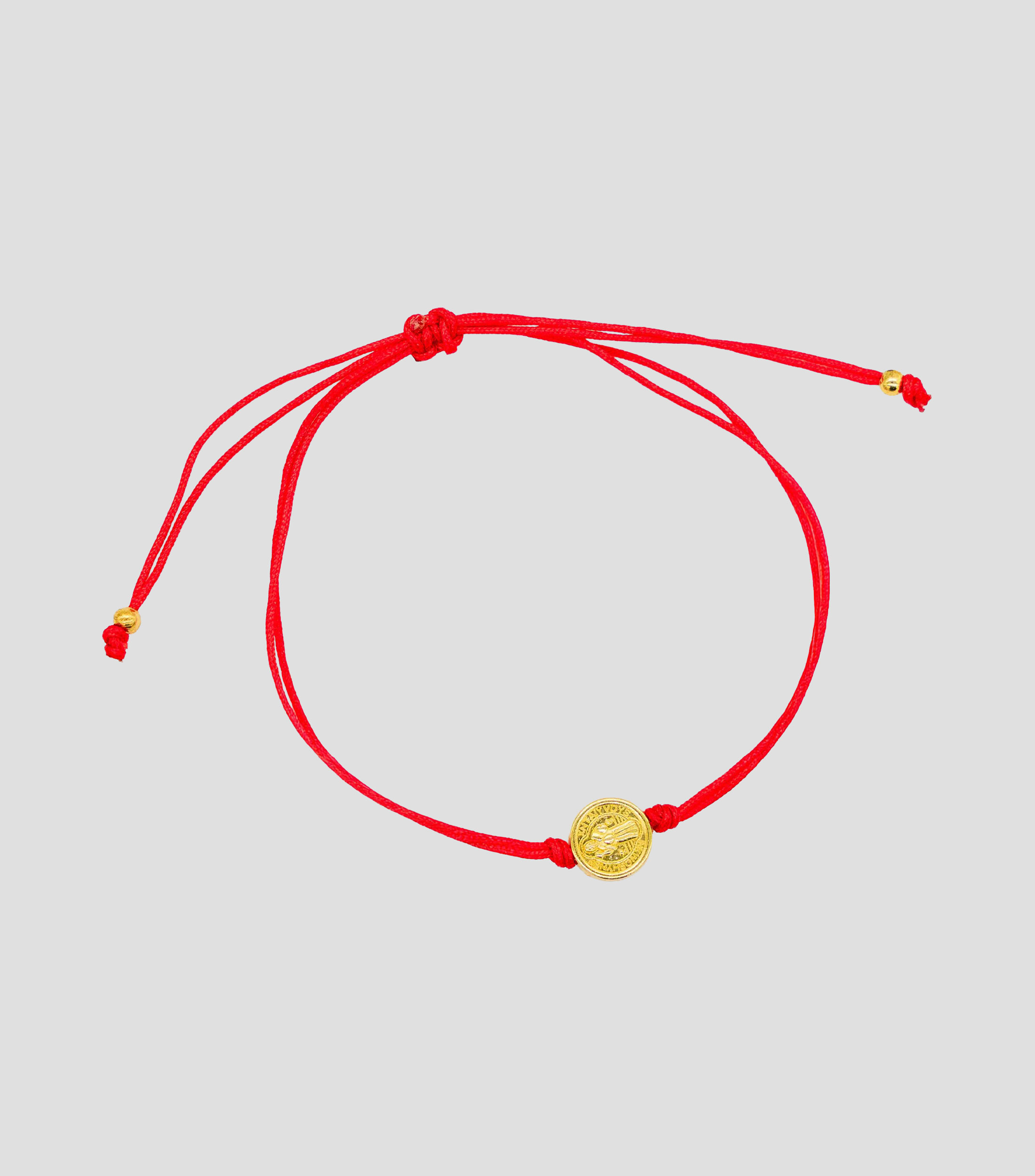 Pulsera roja con medalla Mujer